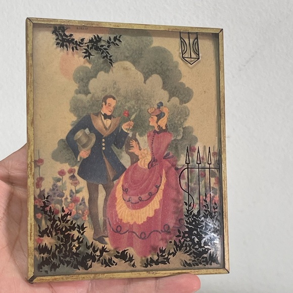 Vtg. Victorian Style Courting Couple Benton Bubble Frame R18517 5x4'' USA Made - Picture 2 of 8